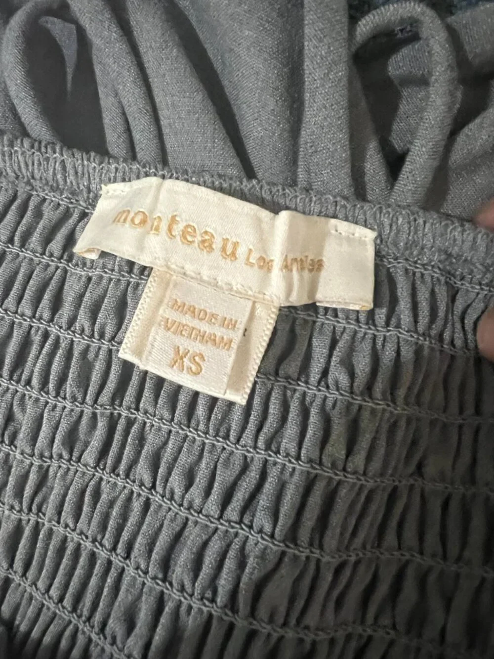 Grey Wide Leg Jumpsuit Smocked Back - Picture 7 of 7